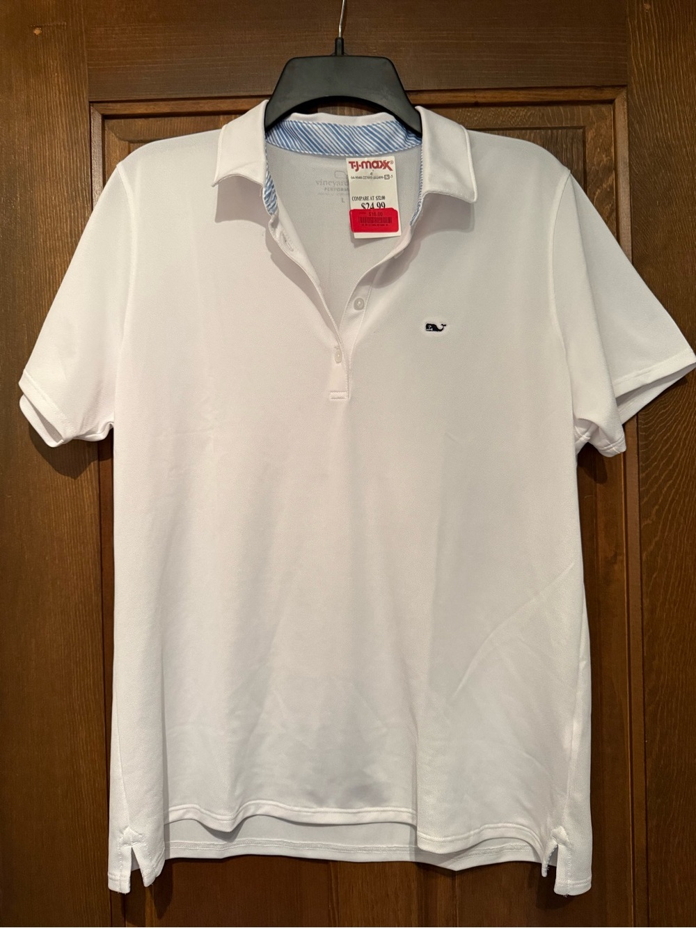 Vineyard Vines Women’s White Polo with Subtle Whale Logo